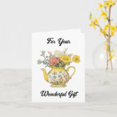 Dankeschön-Karte für Vintagen Teekessel Karte (Gelbe Blume)