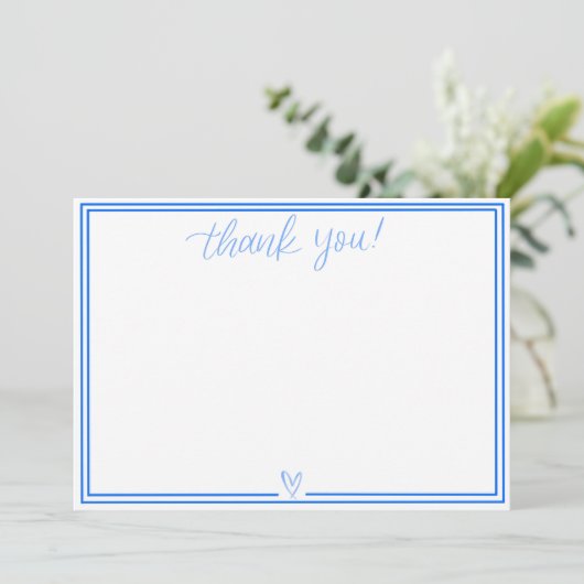 Dankeschön Karte (Hellblau) (Stehend Vorderseite)