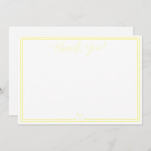 Dankeschön Karte (hellgelb) (Vorne/Hinten)