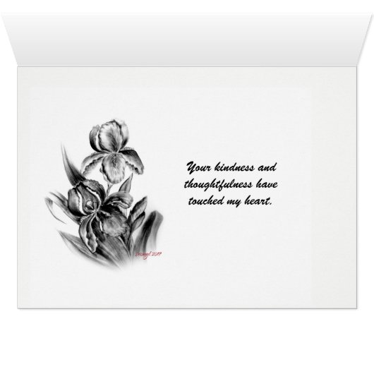 Dankeschön Karte ,Iris Sketch (Innenansicht Horizontal (Unten))