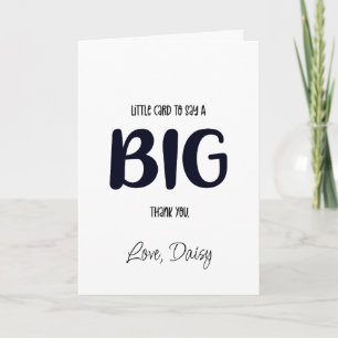 Dankeschön Karte, kleine Karte, um ein großes Dank Karte