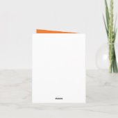 Dankeschön Karte - Lächeln auf Orange (Rückseite)