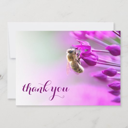 Dankeschön-Karte mit Blume und Biene Dankeskarte (Vorderseite)