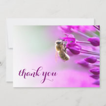 Dankeschön-Karte mit Blume und Biene