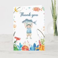 Dankeschön-Karte mit Junge Angeln