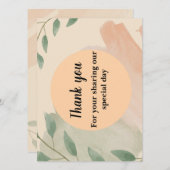 Dankeschön Karte mit niedlichem Hintergrund (Vorne/Hinten)