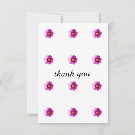 Dankeschön Karte mit violetten Blumen (Vorderseite)