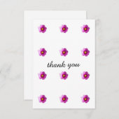 Dankeschön Karte mit violetten Blumen (Vorne/Hinten)