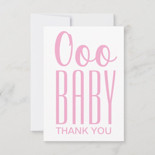 Dankeschön Karte: Pink Ooo Baby Danke (Vorderseite)