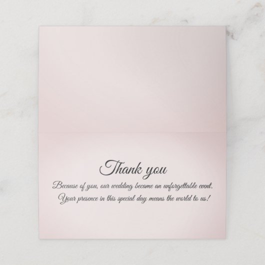 Dankeschön-Karte Platzkarte (Außenseite Aufgefaltet)