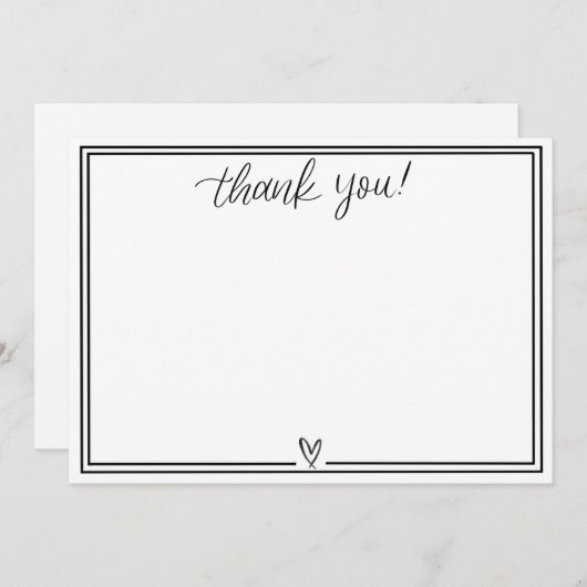 Dankeschön Karte (schwarz) (Vorne/Hinten)