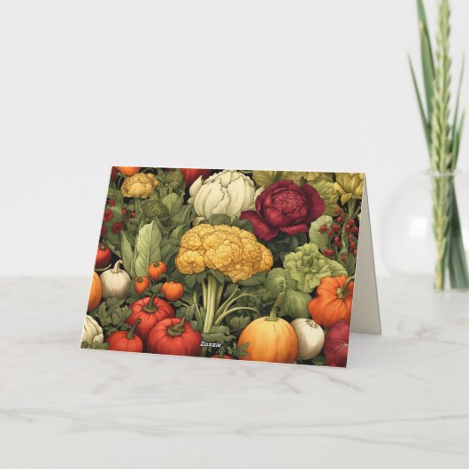 Dankeschön Karte - Thema Gemüsegarten (dunkel) (Rückseite)