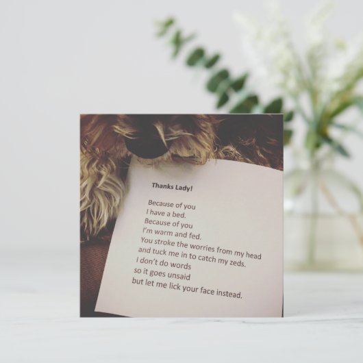 Dankeschön Karte vom Hund (Stehend Vorderseite)