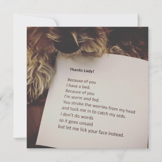 Dankeschön Karte vom Hund (Vorderseite)