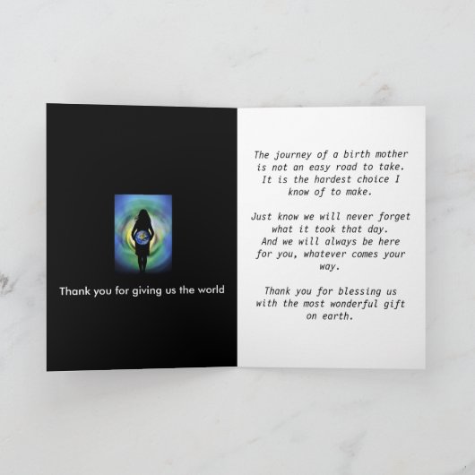 Dankeschön Karte von Adoptivmutter (Innenseite)