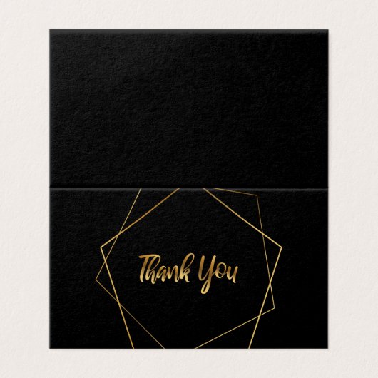 Dankeschön Karten mit goldenen Pentagons (Außenseite Aufgefaltet)