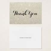 Dankeschön Karten - White Gold Glitzer Fab (Vorne & Hinten)