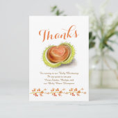 Dankeschön Kastanienherz-Foto Dankeskarte (Stehend Vorderseite)