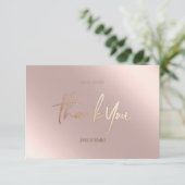 Dankeschön kleine Karten Faux-Folie Roségold Rosa (Stehend Vorderseite)