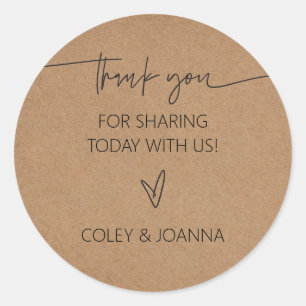 Dankeschön Kraftpapier-Aufkleber Runder Aufkleber