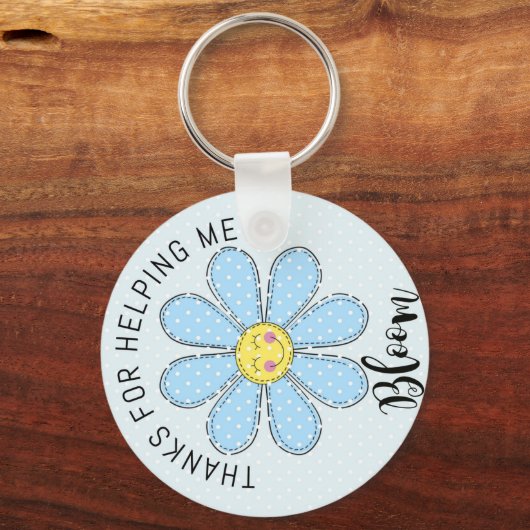 Dankeschön, Lehrer, die mir helfen, Blume zu blühe Schlüsselanhänger (Rückseite)