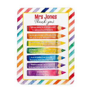 Dankeschön Lehrer Wertstifte Gedicht Magnet