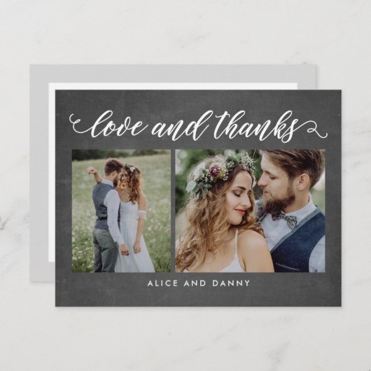 Dankeschön Liebe Danke, Postcard Chalkboard Postkarte (Vorne/Hinten)