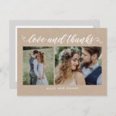 Dankeschön Liebe Danke Postcard Kraft Postkarte (Vorne/Hinten)