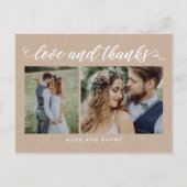 Dankeschön Liebe Danke Postcard Kraft Postkarte (Vorderseite)