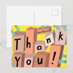 Dankeschön Lieferungen Lieferauftrag Kisten Umzug Postkarte