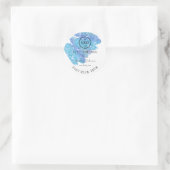 Dankeschön Logo aus Liebe Blau und Wasser Runder Aufkleber (Tasche)