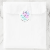 Dankeschön Logo aus Liebe Blue Pink White Runder Aufkleber (Tasche)