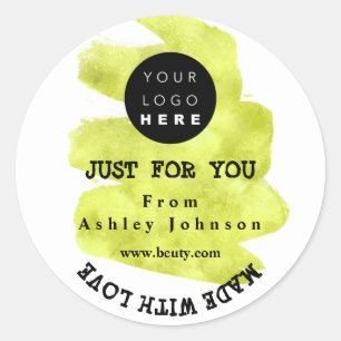 Dankeschön Logo aus Liebe Schlaganfällen grün Runder Aufkleber