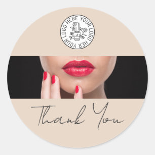Dankeschön-Logo für Nagelstudio-Geschäft Runder Aufkleber