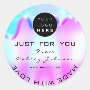 Dankeschön Logo-Holograph aus Liebe Vip Pink Runder Aufkleber