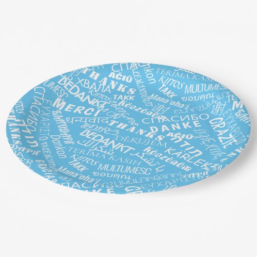 Dankeschön! - Mehrsprachigkeit - Internationale We Pappteller (Schrägansicht)