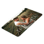 Dankeschön minimales weißes Typografie-Paar Foto Magnet (Linke Seite)