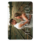 Dankeschön minimales weißes Typografie-Paar Foto Magnet (Vertikal)