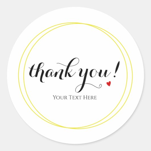 Dankeschön Minimalistisch Black Typografy Runder Aufkleber (Vorderseite)