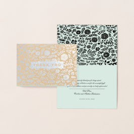 Dankeschön. Mint Black Real Foil Hochzeitskarten Folienkarte
