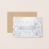 Dankeschön. Mint Black Real Foil Hochzeitskarten Folienkarte (Vorderseite mit Umschlag)