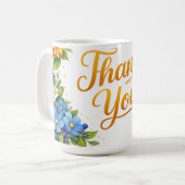 *Dankeschön mit Blumenmotiv* Kaffeetasse (Vorderseite Links)