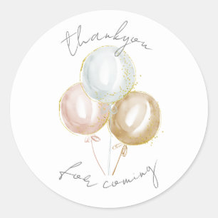 Dankeschön mit Pastellballons Runder Aufkleber