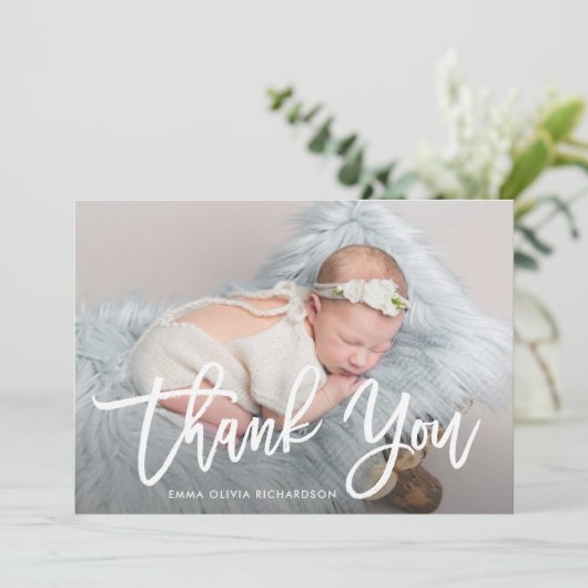 Dankeschön | Moderne Ankündigung von Script Foto B (Stehend Vorderseite)