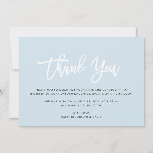 Dankeschön | Moderne Ankündigung von Script Foto B (Rückseite)