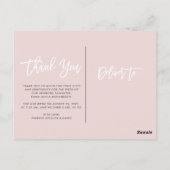 Dankeschön | Moderne Ankündigung von Script Foto B Postkarte (Rückseite)