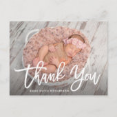 Dankeschön | Moderne Ankündigung von Script Foto B Postkarte (Vorderseite)