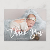 Dankeschön | Moderne Ankündigung von Script Foto B Postkarte (Vorderseite)