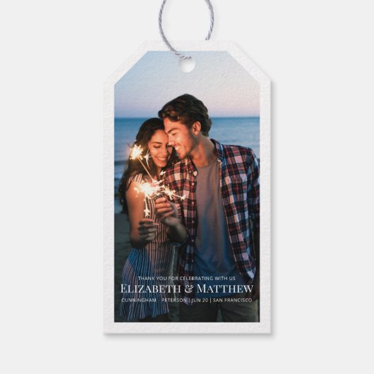 Dankeschön | Moderne und einfache Hochzeit von Fot Geschenkanhänger (Rückseite)