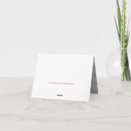 Dankeschön Note Card | Heissrosa, Silberfolienauss Dankeskarte (Rückseite)